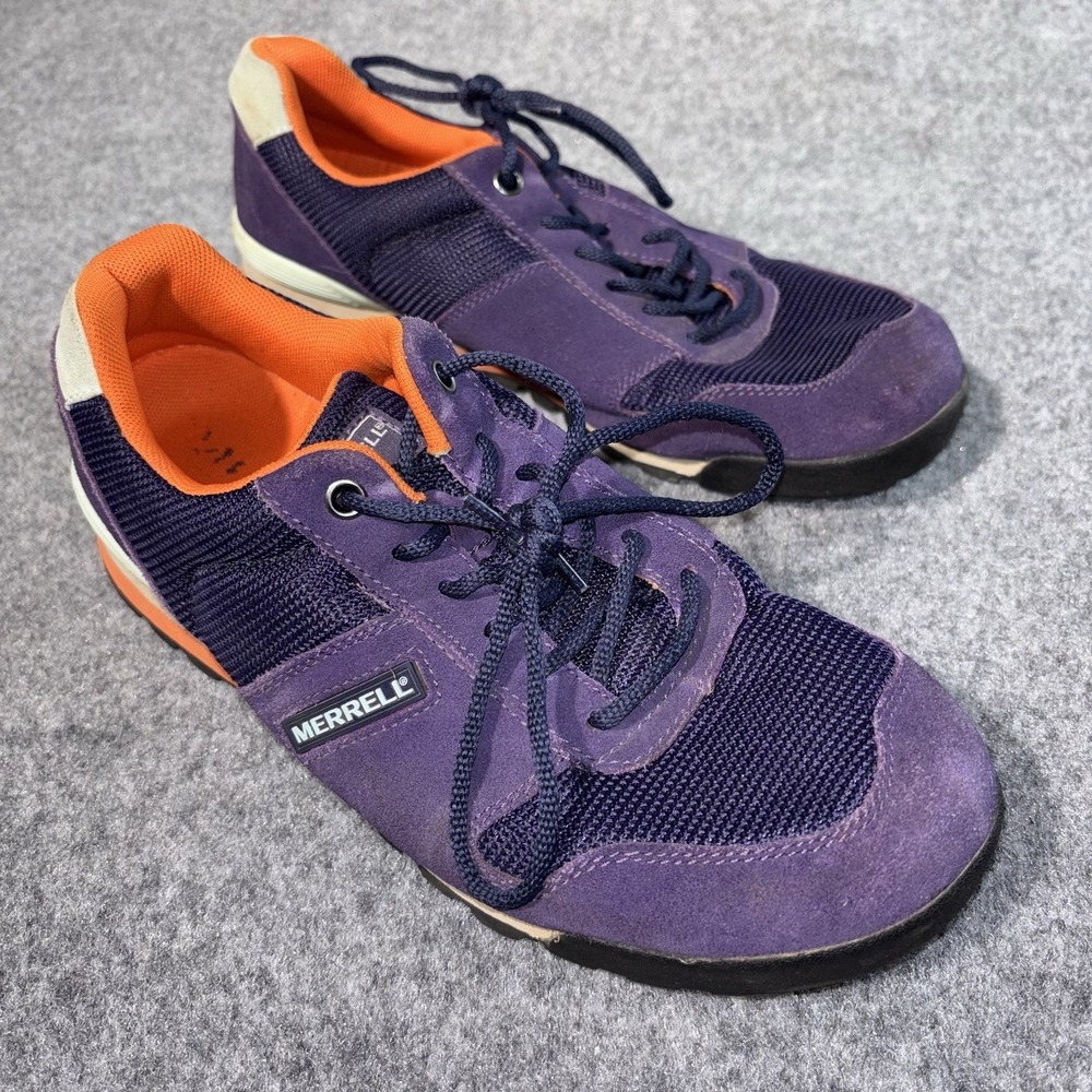Merrell Solo Shoes Womens Size 10 Purple Suede Mesh Sneakers Casual Lace Up